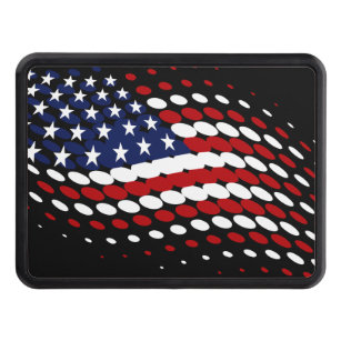 Sporty Halftone USA American Flag Trailer Hitch Cover