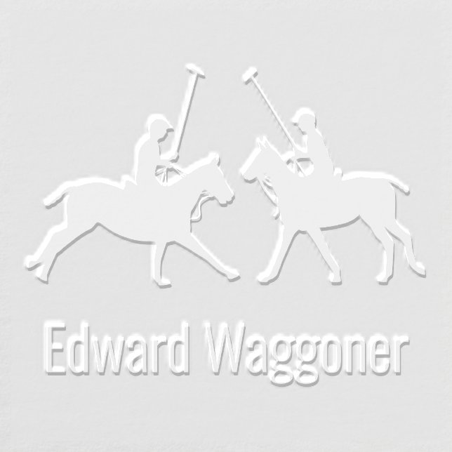 Sporty Horse Polo Players Polo Match Name Embosser (Design)