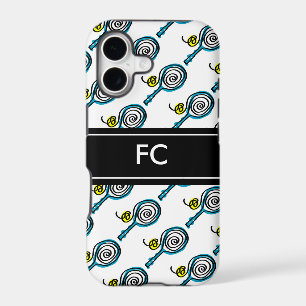 Sporty iPhone case with tennis racket pattern