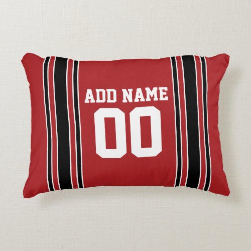 Sporty Jersey with Custom Name Number Decorative Pillow