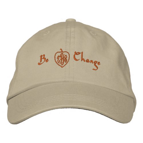 Sporty Khaki Be the Change Embroidered Baseball Cap