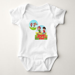 Sporty Kids Fun Playtime Design  Baby Bodysuit