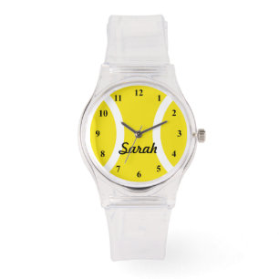 Sporty ladies watch with tennis ball print