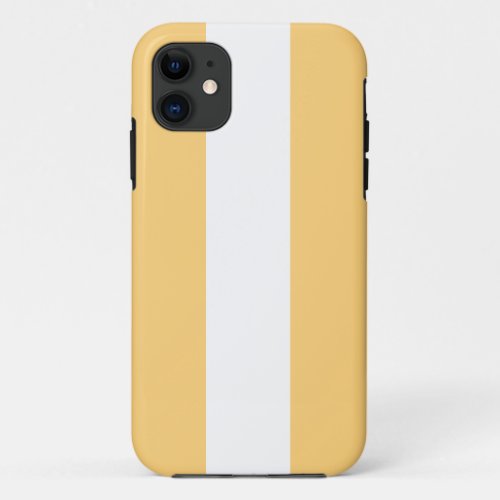 Sporty Light Butter Yellow White Summer Stripes iPhone 11 Case