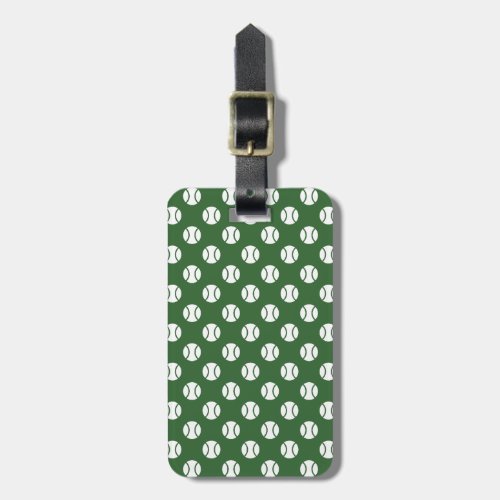 Sporty luggage tag with tennis ball pattern