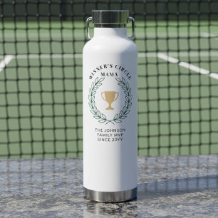 Sporty Mama Club Wreath Family Name MVP Water Bottle
