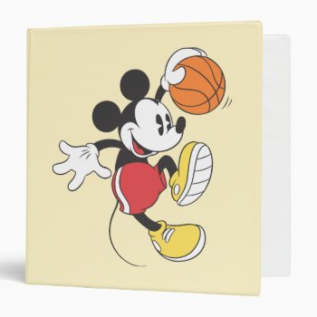 Sporty Mickey | Basketball Player 3 Ring Binder by MickeyAndFriends at Zazzle