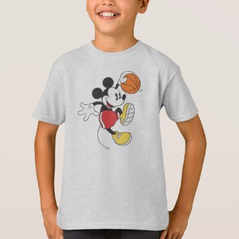 Sporty Mickey | Basketball Player T-shirt by MickeyAndFriends at Zazzle