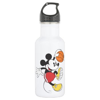 Sporty Mickey | Basketball Player Water Bottle by MickeyAndFriends at Zazzle