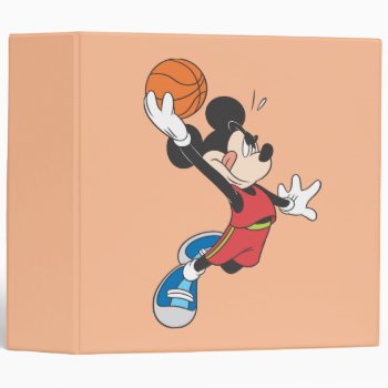 Sporty Mickey | Dunking Basketball 3 Ring Binder by MickeyAndFriends at Zazzle