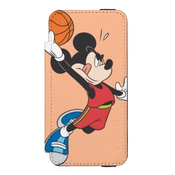 Sporty Mickey | Dunking Basketball Iphone Se/5/5s Wallet Case by MickeyAndFriends at Zazzle