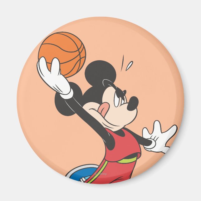 Sporty Mickey | Dunking Basketball Magnet (Front)
