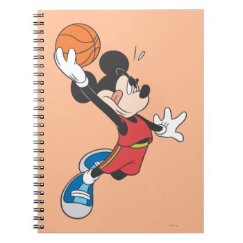 Sporty Mickey | Dunking Basketball Notebook by MickeyAndFriends at Zazzle