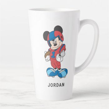 Sporty Mickey | Football Pose Latte Mug by MickeyAndFriends at Zazzle