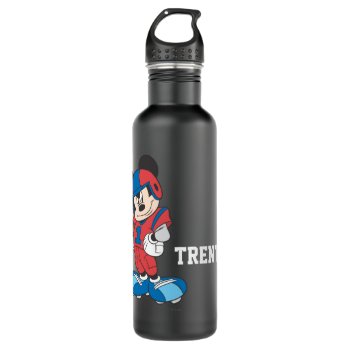 Sporty Mickey | Football Pose Stainless Steel Water Bottle by MickeyAndFriends at Zazzle