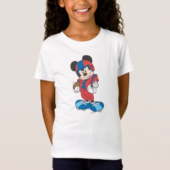 Sporty Mickey | Football Pose T-shirt by MickeyAndFriends at Zazzle