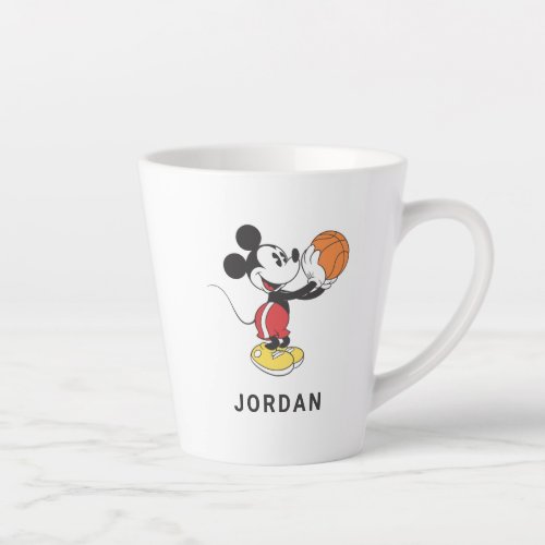 Sporty Mickey  Holding Basketball Latte Mug