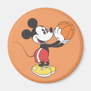 Sporty Mickey Holding Basketball Magnet