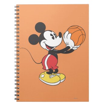 Sporty Mickey | Holding Basketball Notebook by MickeyAndFriends at Zazzle
