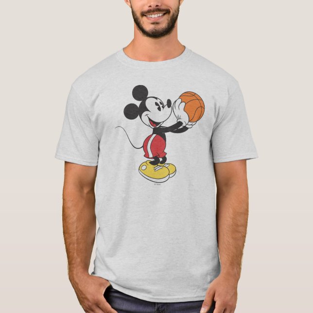 Sporty Mickey | Holding Basketball T-Shirt (Front)