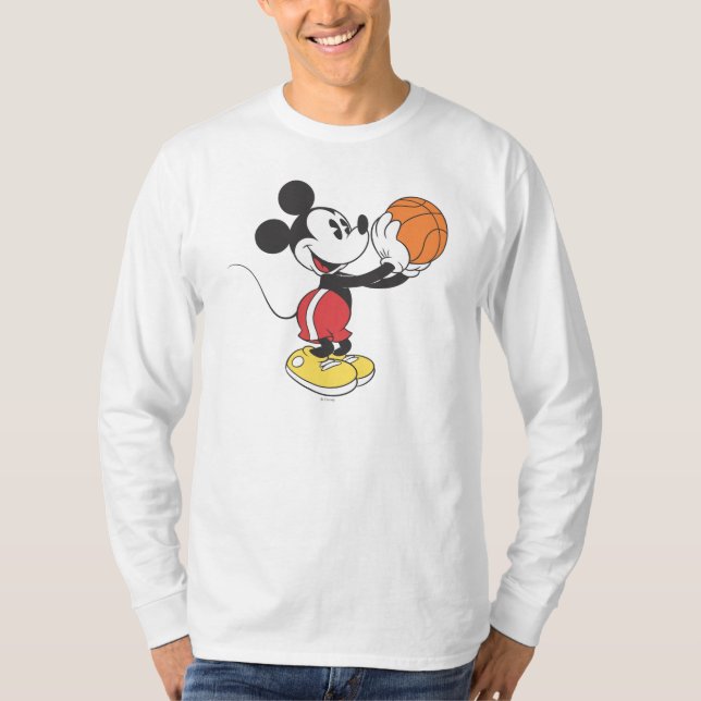 Sporty Mickey | Holding Basketball T-Shirt (Front)
