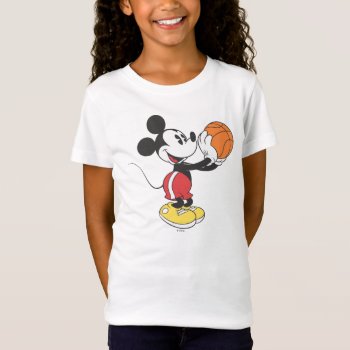 Sporty Mickey | Holding Basketball T-shirt by MickeyAndFriends at Zazzle