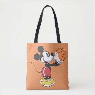 Sporty Mickey Holding Basketball Tote Bag