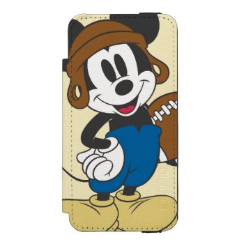 Sporty Mickey | Holding Football Wallet Case For Iphone Se/5/5s by MickeyAndFriends at Zazzle