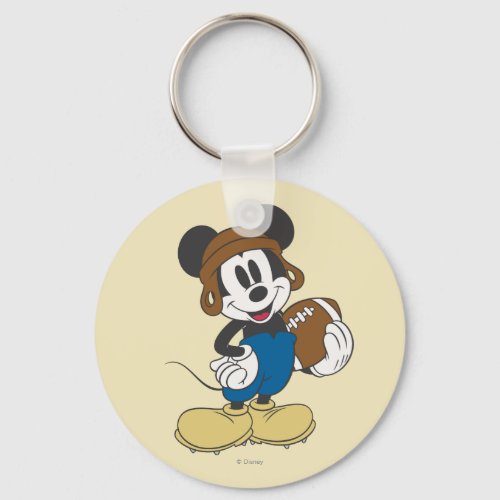 Sporty Mickey  Holding Football Keychain