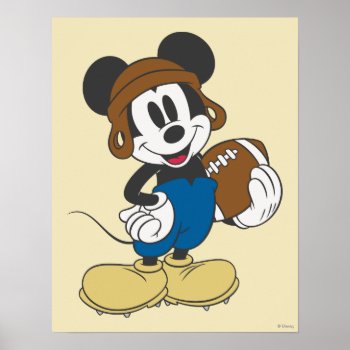 Sporty Mickey | Holding Football Poster by MickeyAndFriends at Zazzle