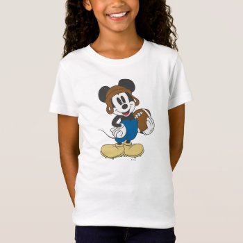 Sporty Mickey | Holding Football T-shirt by MickeyAndFriends at Zazzle