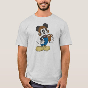 Sporty Mickey   Holding Football T-Shirt