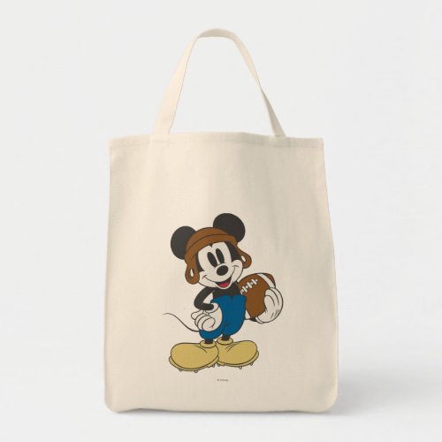 Sporty Mickey  Holding Football Tote Bag