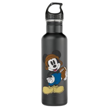 Sporty Mickey | Holding Football Water Bottle by MickeyAndFriends at Zazzle