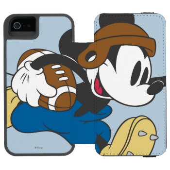 Sporty Mickey | Running With Football Iphone Se/5/5s Wallet Case by MickeyAndFriends at Zazzle