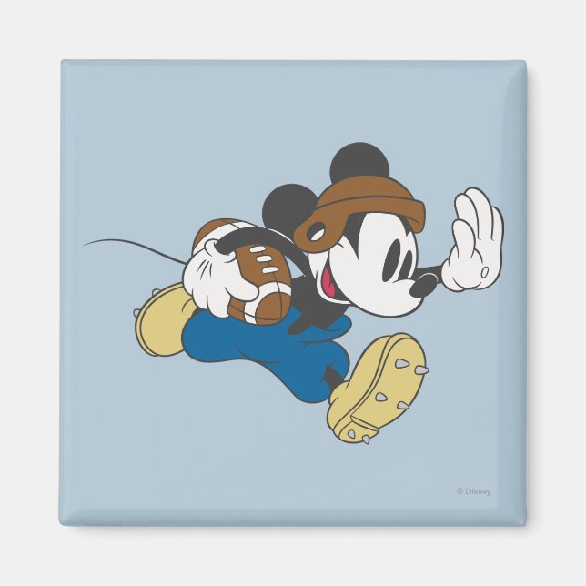 Sporty Mickey | Running with Football Magnet (Front)