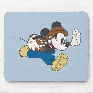 Sporty Mickey   Running with Football Mouse Pad