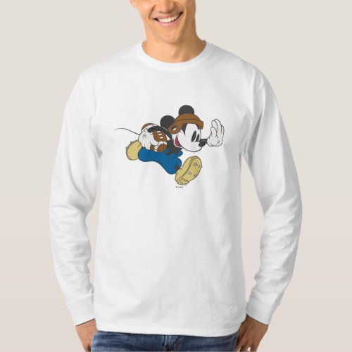 Sporty Mickey  Running with Football T_Shirt