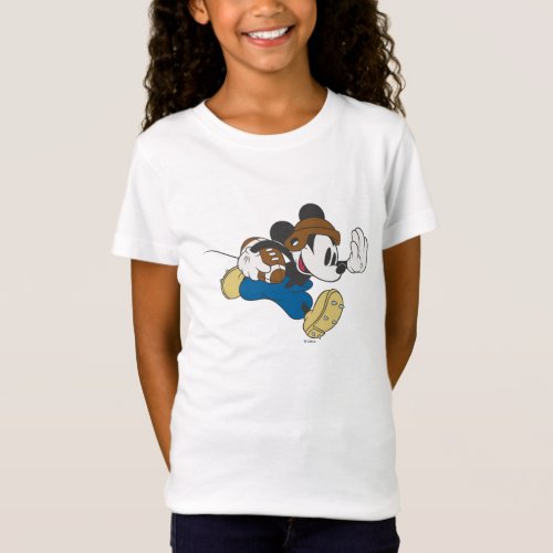 Sporty Mickey  Running with Football T_Shirt