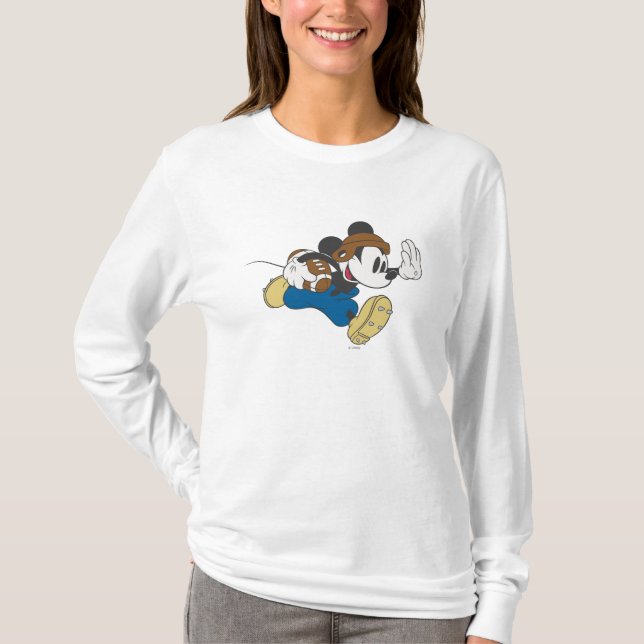 Sporty Mickey | Running with Football T-Shirt (Front)