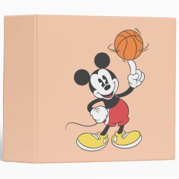 Sporty Mickey | Spinning Basketball Binder by MickeyAndFriends at Zazzle