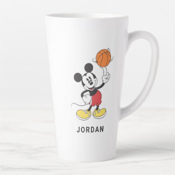 Sporty Mickey | Spinning Basketball Latte Mug by MickeyAndFriends at Zazzle