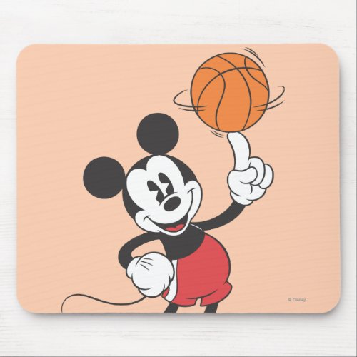 Sporty Mickey  Spinning Basketball Mouse Pad