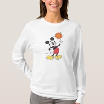 Sporty Mickey | Spinning Basketball T-shirt by MickeyAndFriends at Zazzle