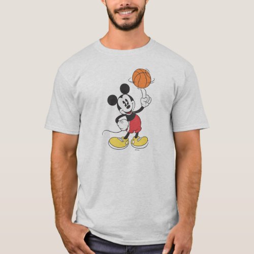 Sporty Mickey  Spinning Basketball T_Shirt