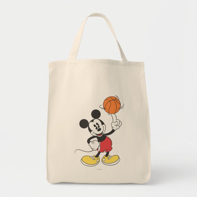 Sporty Mickey | Spinning Basketball Tote Bag (Front)