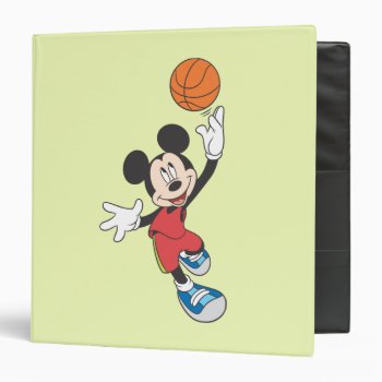 Sporty Mickey | Throwing Basketball Binder by MickeyAndFriends at Zazzle