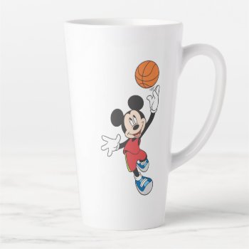 Sporty Mickey | Throwing Basketball Latte Mug by MickeyAndFriends at Zazzle