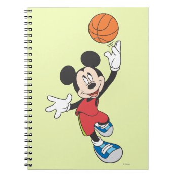 Sporty Mickey | Throwing Basketball Notebook by MickeyAndFriends at Zazzle