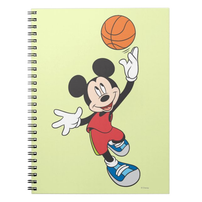 Sporty Mickey | Throwing Basketball Notebook (Front)